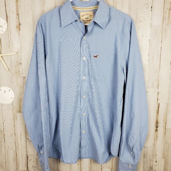 Hollister Other - Hollister Striped Button Down Shirt Blue Large